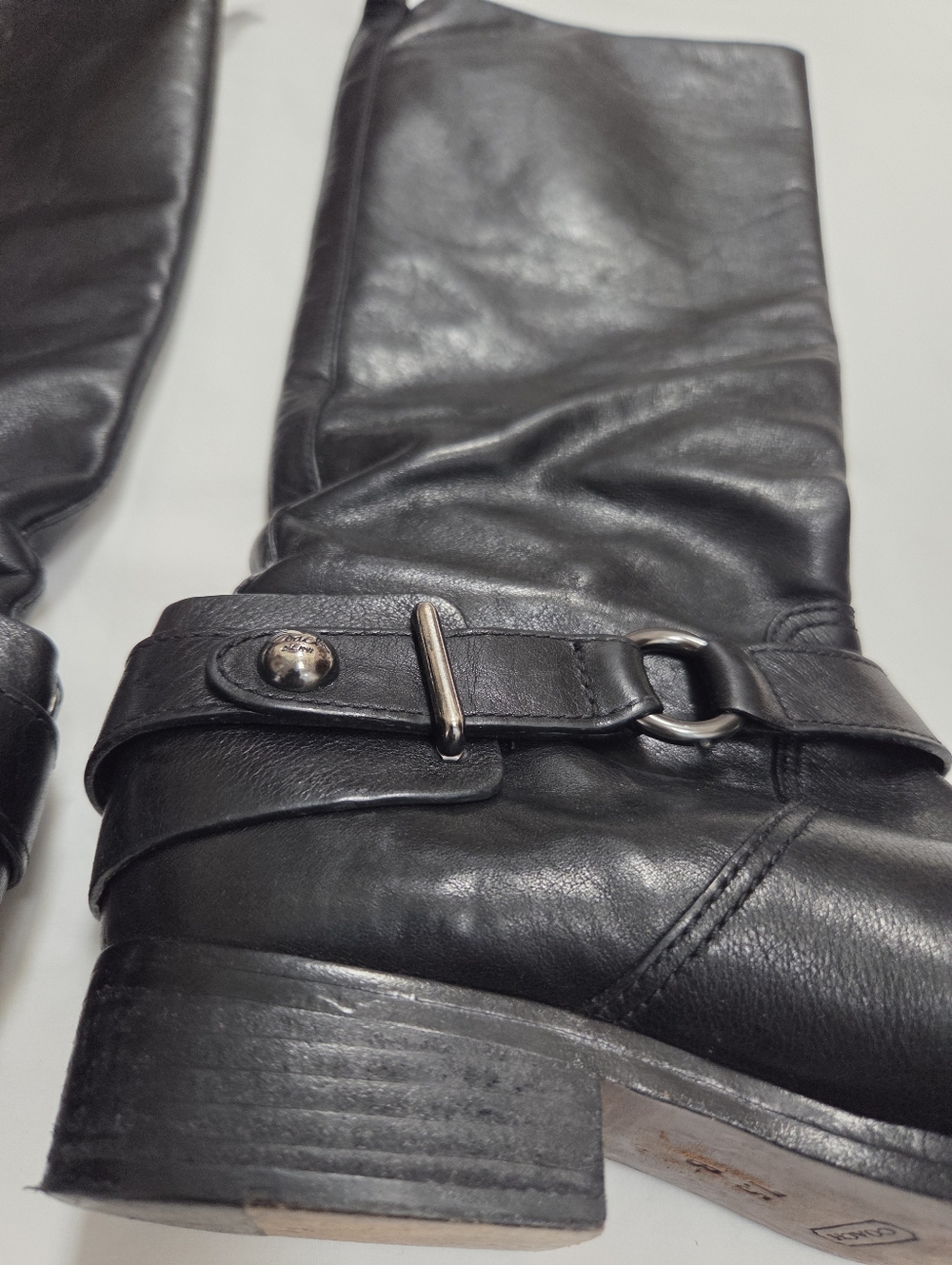 Coach Natale Black Leather Riding Boots 7.5 - Picture 9 of 12